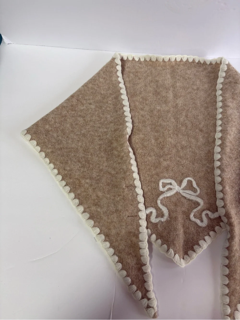 NWOT By Anthropologie Icon Embroidered Triangle Scarf